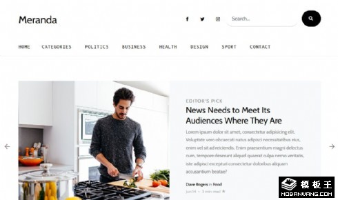 简洁信息发布门户响应式网站模板